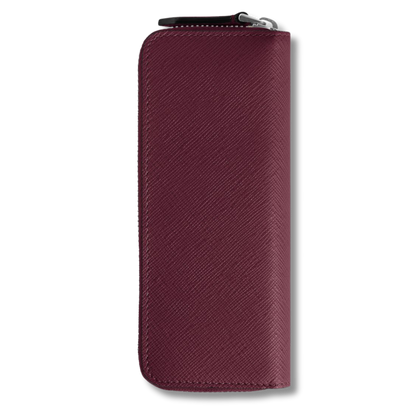 2-Pen Pouch with zip in Sartorial Leather