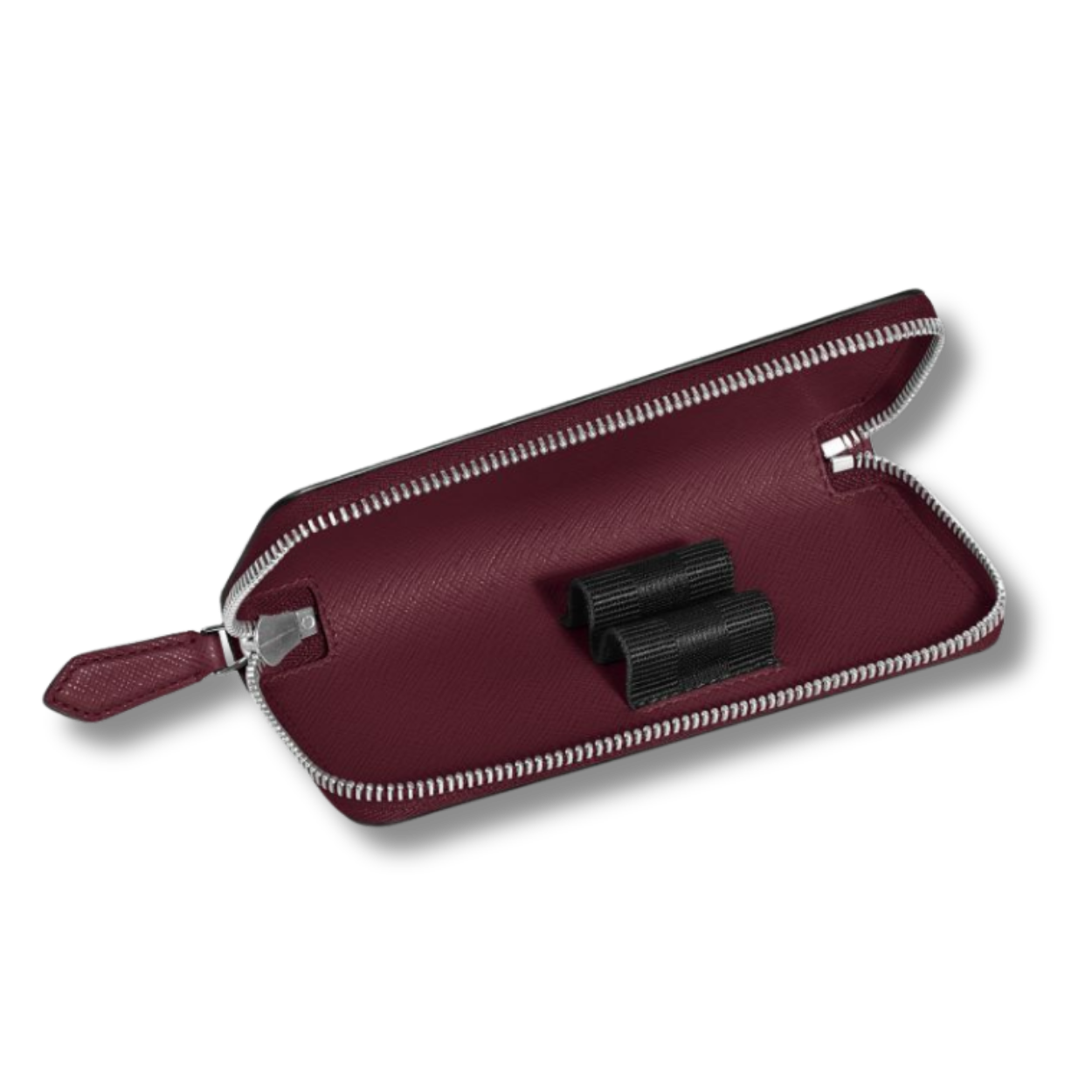 2-Pen Pouch with zip in Sartorial Leather