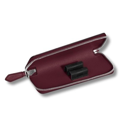 2-Pen Pouch with zip in Sartorial Leather