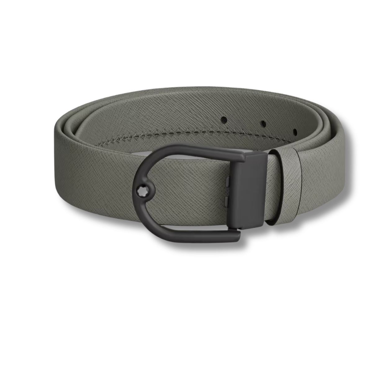 Horseshoe buckle medium grey belt