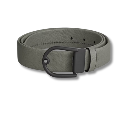 Horseshoe buckle medium grey belt