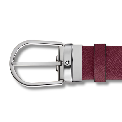 Horseshoe Buckle Cassis Leather Belt