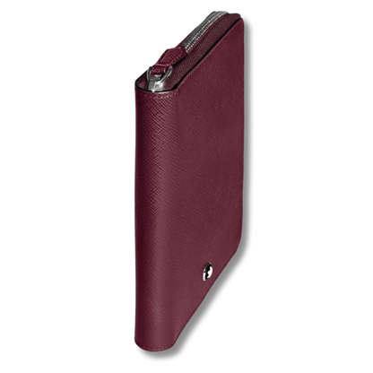 5-Pen Pouch with zip in Sartorial Leather Cassis
