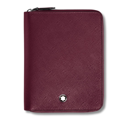 5-Pen Pouch with zip in Sartorial Leather Cassis