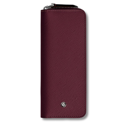 2-Pen Pouch with zip in Sartorial Leather