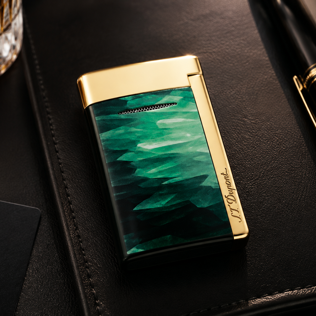 Minijet Lacquered lighter Géode green
