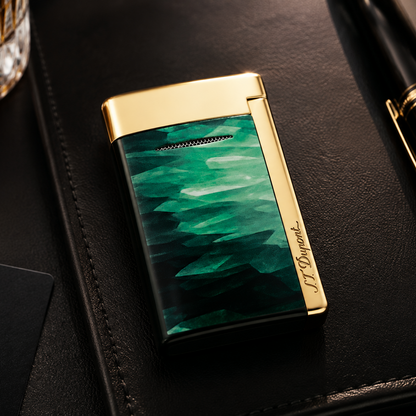 Minijet Lacquered lighter Géode green
