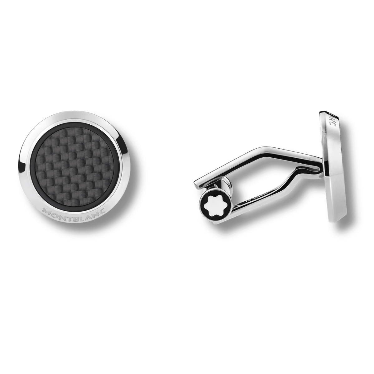 MONTBLANC Meisterstück Cufflinks with Carbon-Patterned Inlay