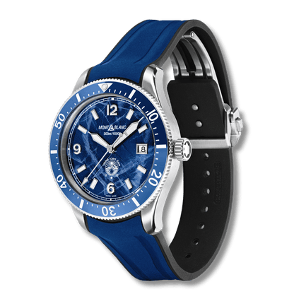 Montblanc Iced Sea Automatic Date Blue Rubber