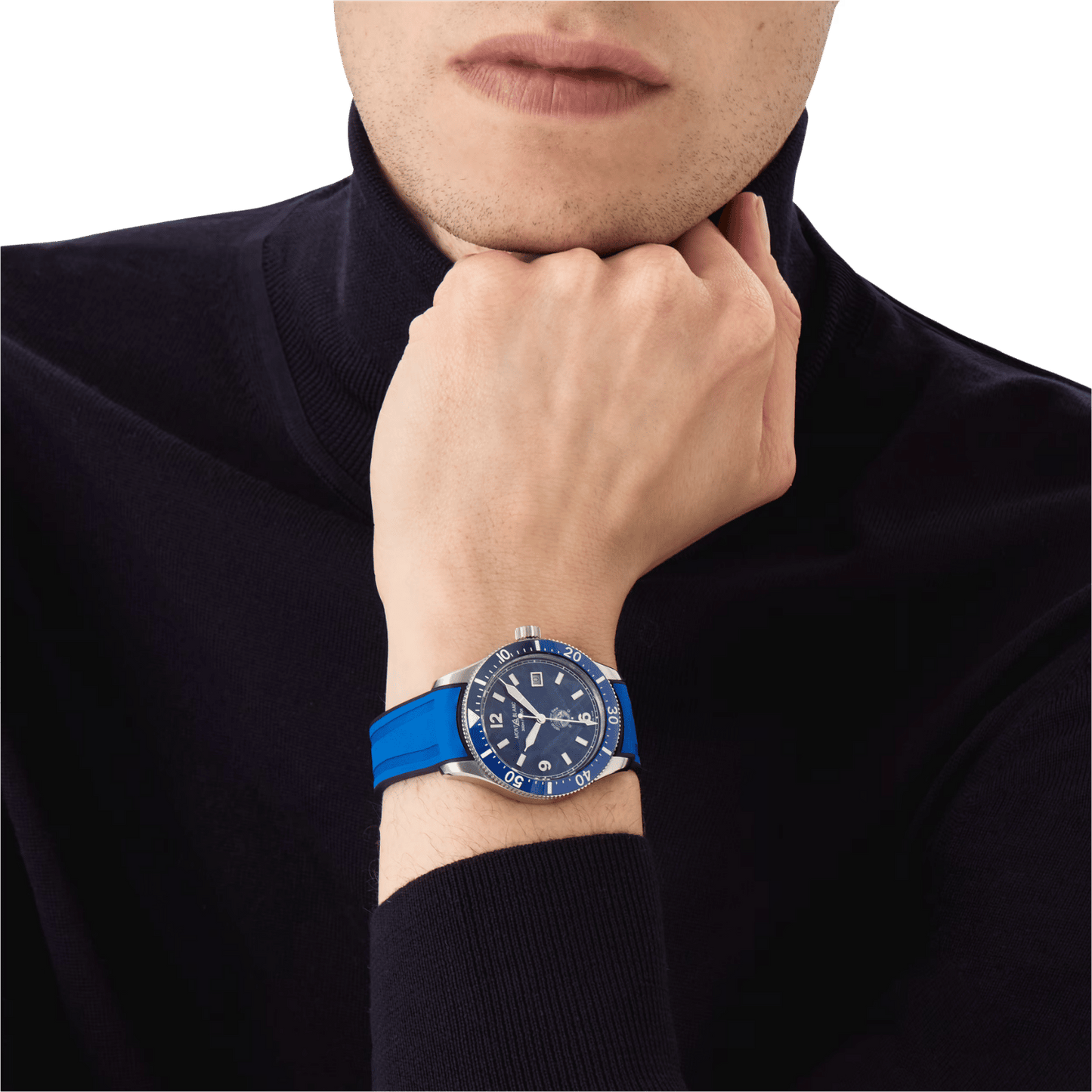 Montblanc Iced Sea Automatic Date Blue Rubber