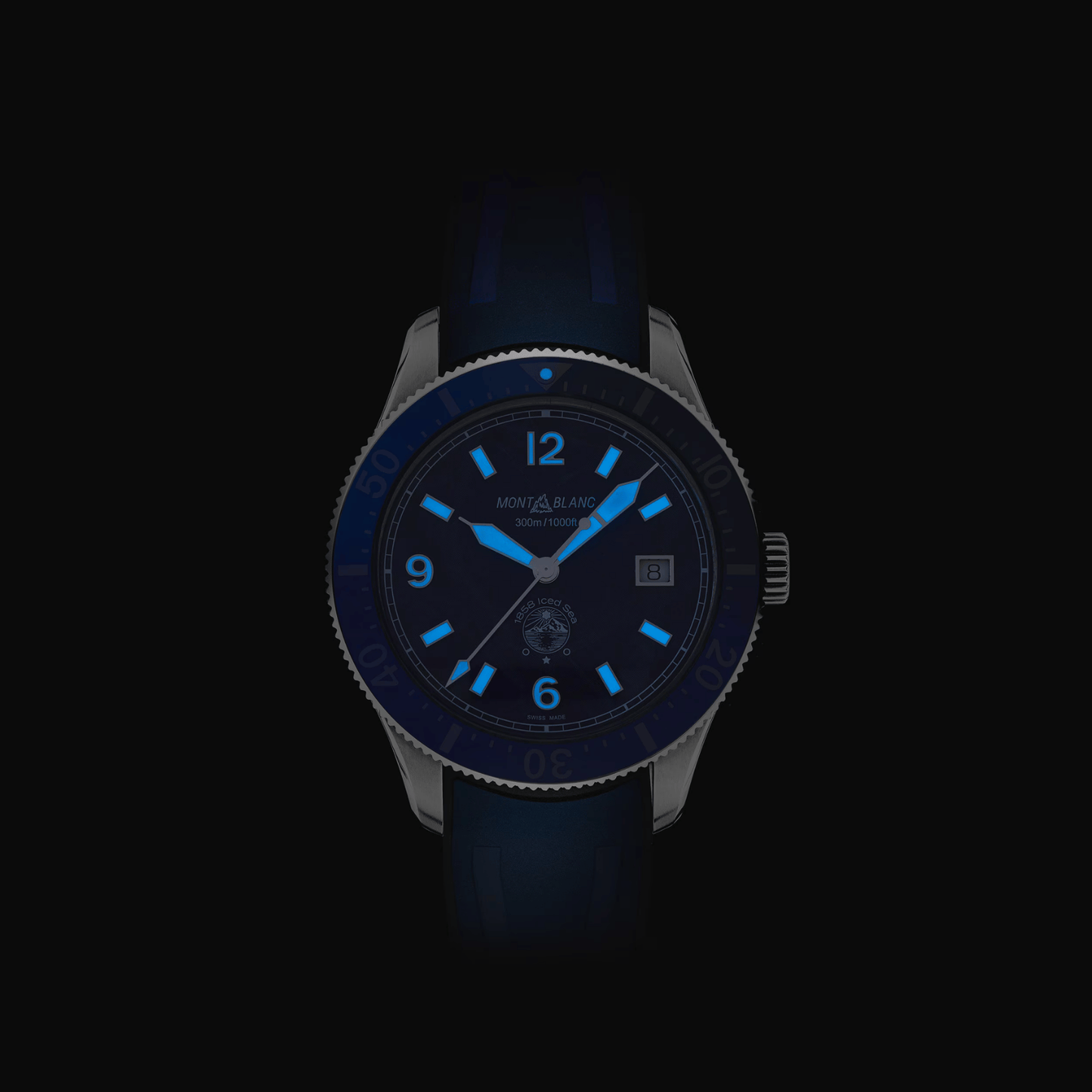 Montblanc Iced Sea Automatic Date Blue Rubber