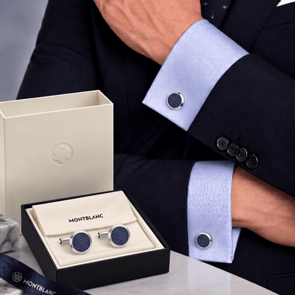 Montblanc Meisterstück cufflinks hexagon patterned lacquer