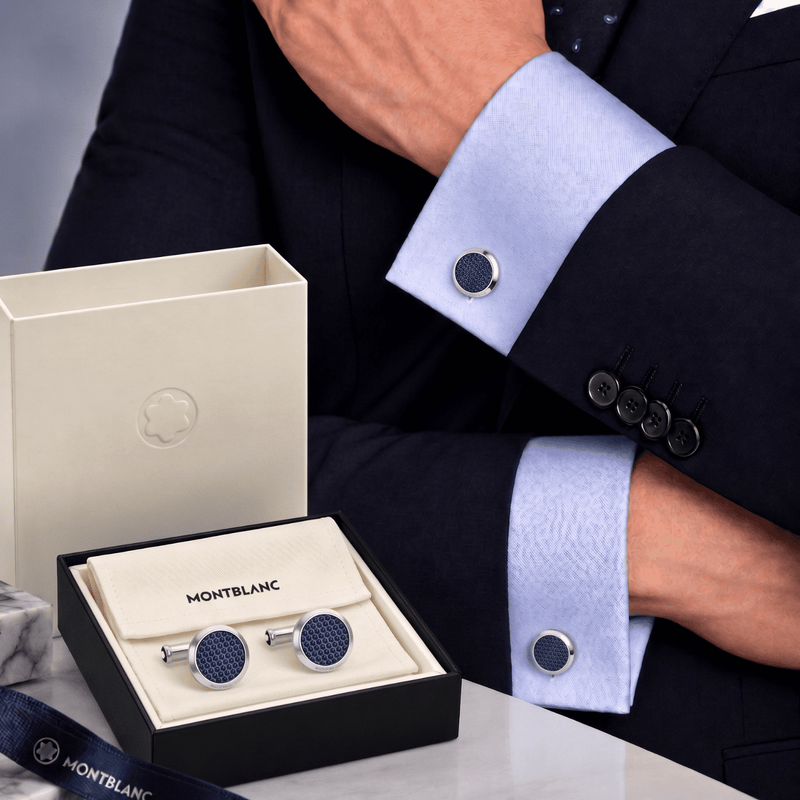 Montblanc Meisterstück cufflinks hexagon patterned lacquer