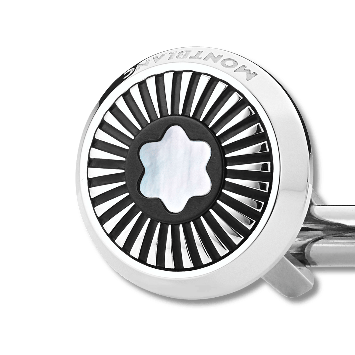 Montblanc cufflinks with ray pattern and mother-of-pearl