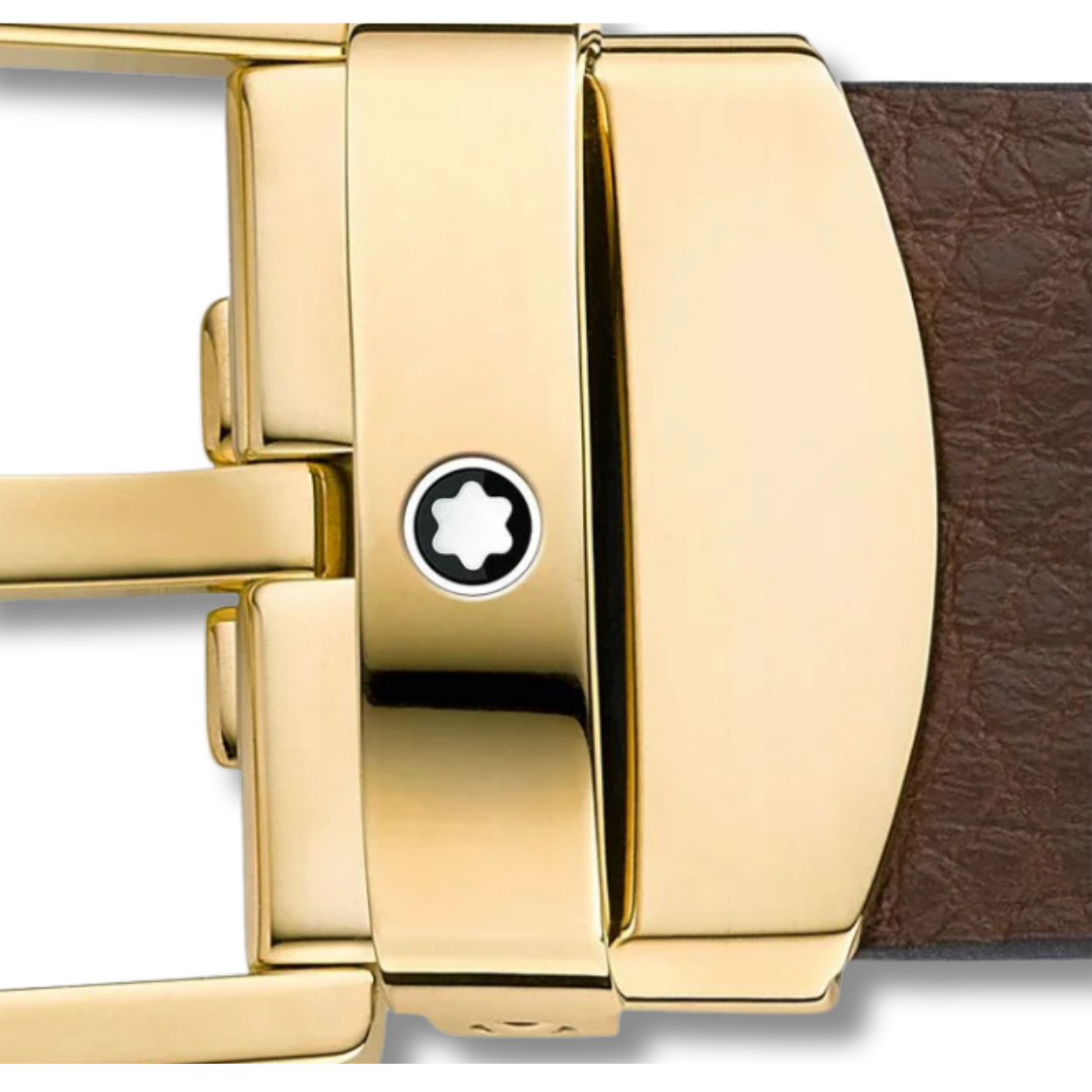 Horseshoe Buckle Brown Leather Belt