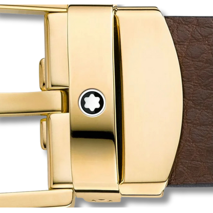 Horseshoe Buckle Brown Leather Belt