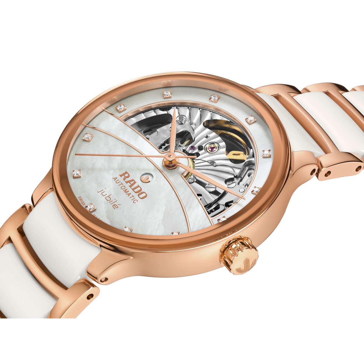RADO Centrix Automatic Diamonds Open Heart white rose