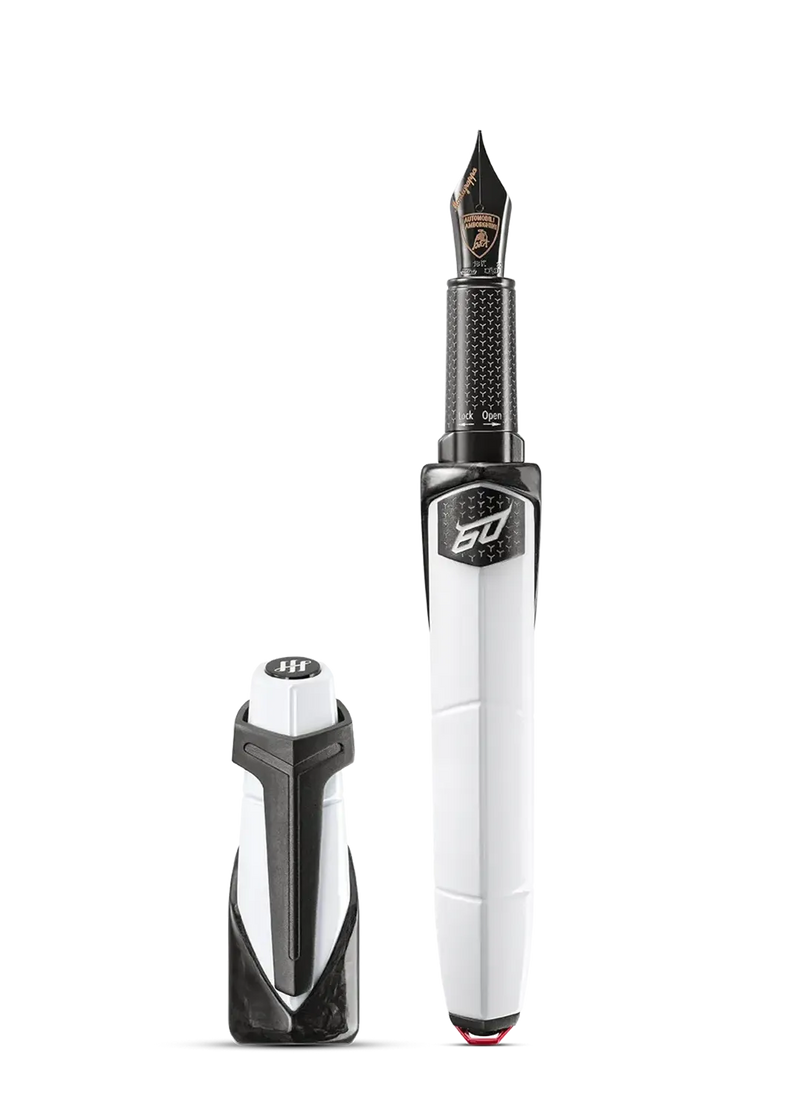 AUTOMOBILI LAMBORGHINI 60° Fountain Pen, Bianco Siderale