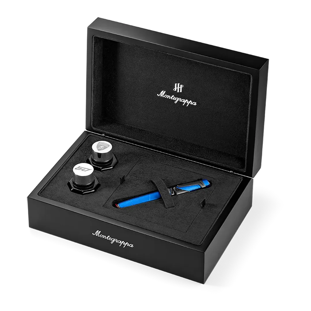 AUTOMOBILI LAMBORGHINI 60° Fountain Pen, Blu Aegeus