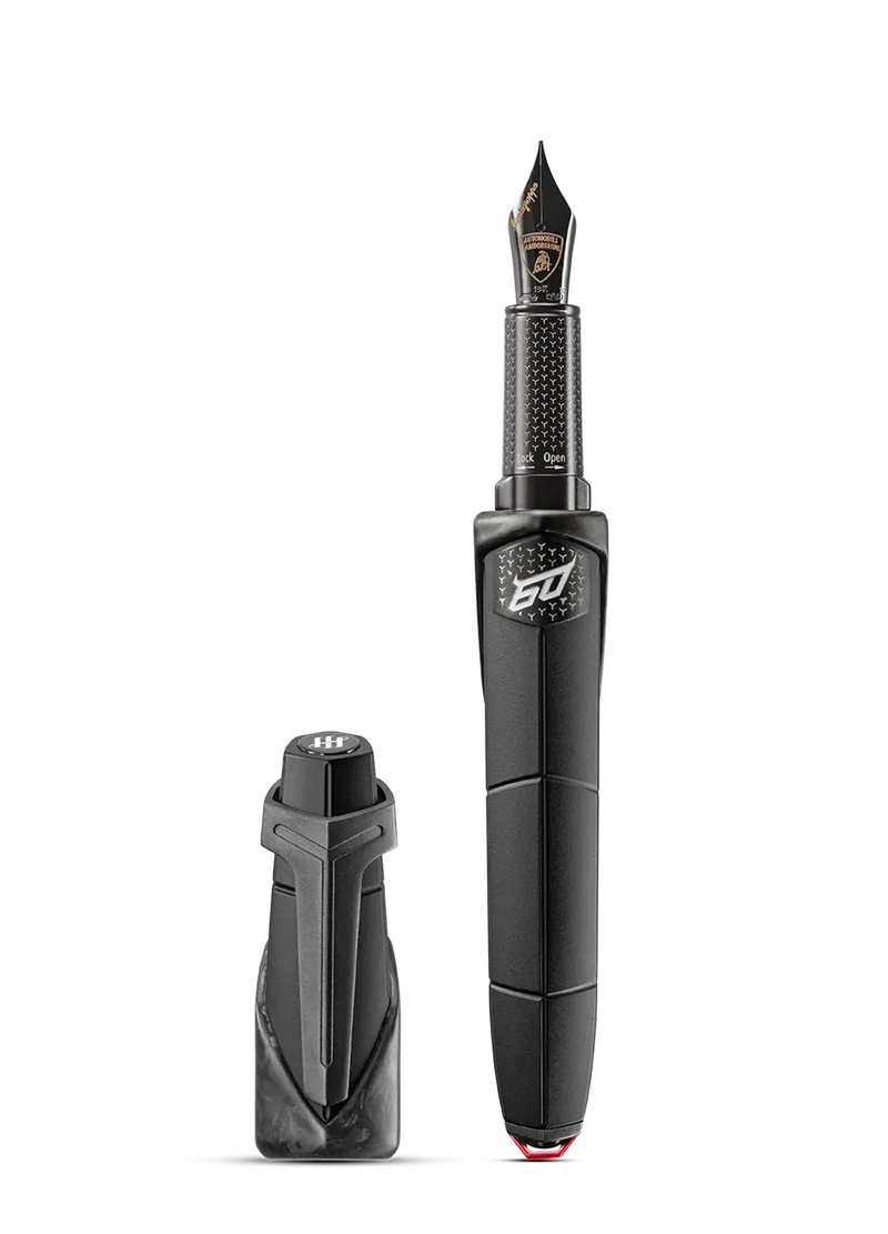 AUTOMOBILI LAMBORGHINI 60° Fountain Pen, Nero Noctis